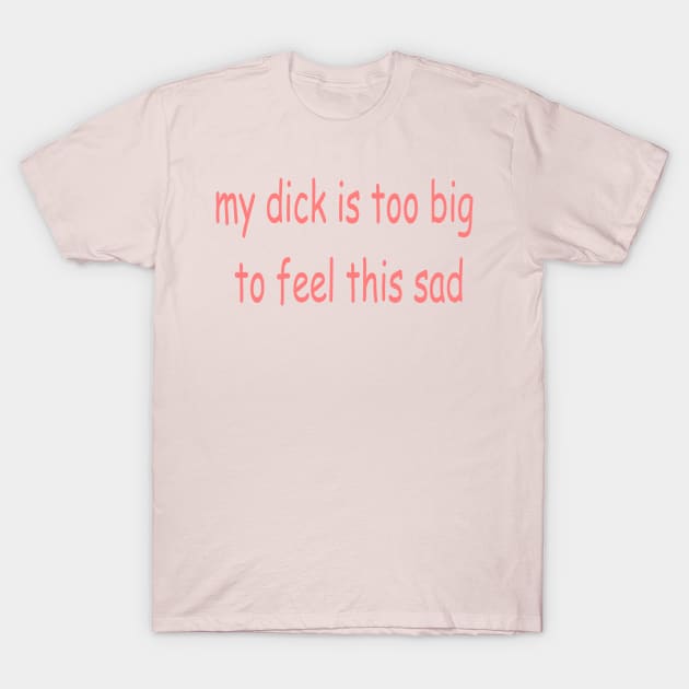 my dick is too big to feel this sad T-Shirt by Spyderchips